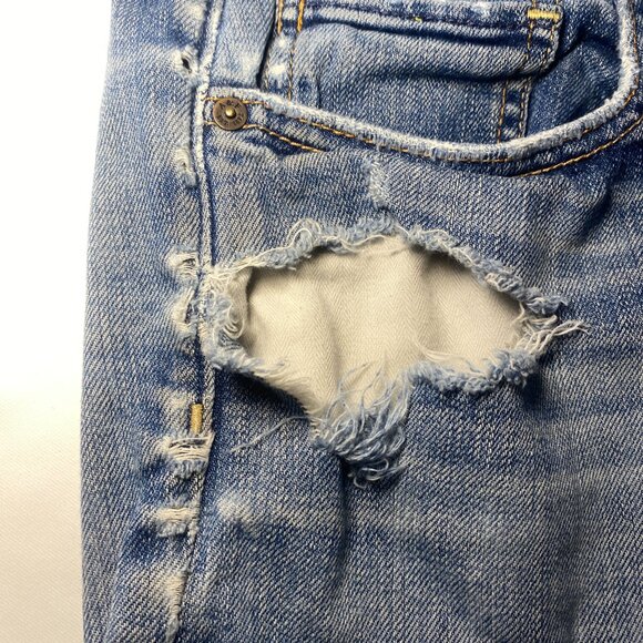 VTG Abercrombie Fitch Womens 10 Distressed LowRise Booty Shorts Thrashed Jeans - Picture 4 of 15